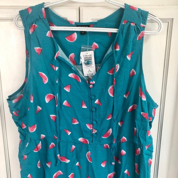 NWT Torrid Tiered Watermelon Tank Top Babydoll Size 1 Plus Size - Picture 5 of 10